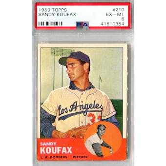 1963 Topps Baseball #210 Sandy Koufax PSA 6 (EX-MT) *0364 (Reed Buy)