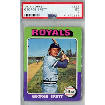 1975 Topps Baseball #228 George Brett RC PSA 5 (EX) *0399 (Reed Buy)