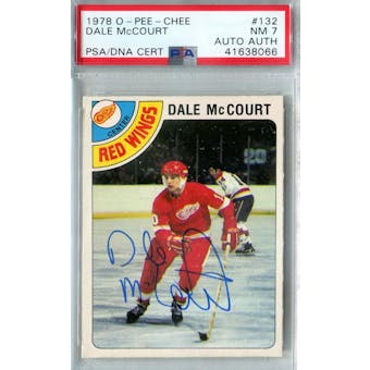 1978/79 O-Pee-Chee #132 Dale McCourt RC PSA 7 Auto AUTH *8066 (Reed Buy)