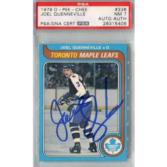 1979/80 O-Pee-Chee #336 Joel Quenneville RC PSA 7 Auto AUTH *5406 (Reed Buy)