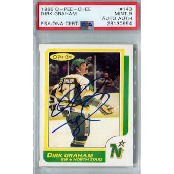 1986/87 O-Pee-Chee #143 Dirk Graham RC PSA 9 Auto AUTH *0654 (Reed Buy)