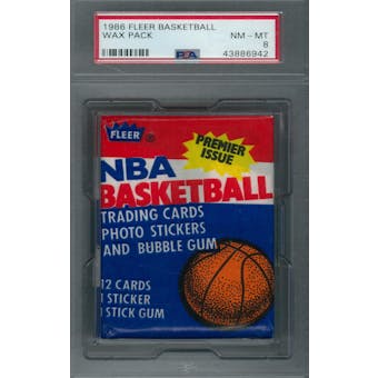 1986/87 Fleer Basketball Wax Pack PSA 8 (NM-MT) *6942
