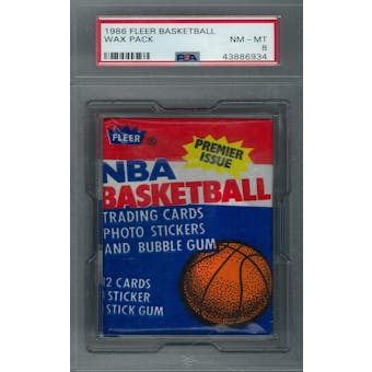 1986/87 Fleer Basketball Wax Pack PSA 8 (NM-MT) *6934