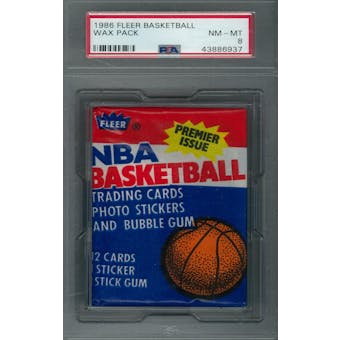 1986/87 Fleer Basketball Wax Pack PSA 8 (NM-MT) *6937