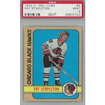 1972/73 O-Pee-Chee Hockey #4 Pat Stapleton PSA 9 (Mint) *0723 (Reed Buy)