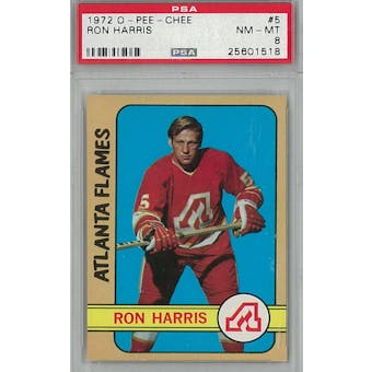 1972/73 O-Pee-Chee Hockey #5 Ron Harris PSA 8 (NM-MT) *1518 (Reed Buy)