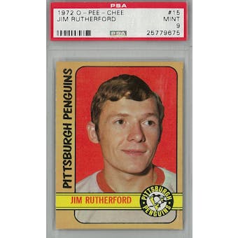 1972/73 O-Pee-Chee Hockey #15 Jim Rutherford RC PSA 9 (Mint) *9675 (Reed Buy)
