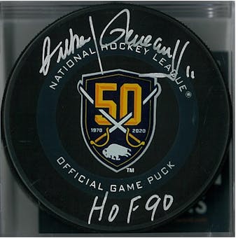 Gilbert Perreault Autographed Buffalo Sabres Anniversary Official Hockey Puck