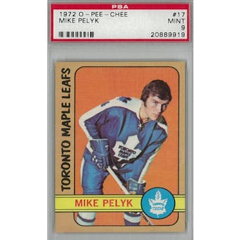 1972/73 O-Pee-Chee Hockey #17 Mike Pelyk PSA 9 (Mint) *9919 (Reed Buy)