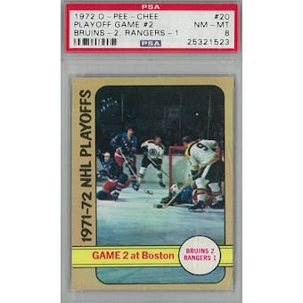 1972/73 O-Pee-Chee Hockey #20 Playoff Game #2 PSA 8 (NM-MT) *1523 (Reed Buy)