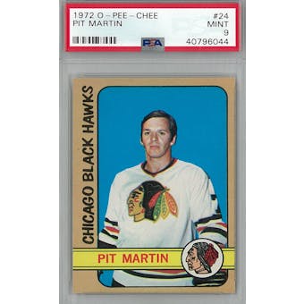 1972/73 O-Pee-Chee Hockey #24 Pit Martin PSA 9 (Mint) *6044 (Reed Buy)