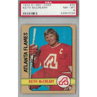 1972/73 O-Pee-Chee Hockey #25 Keith McCreary PSA 8 (NM-MT) *7034 (Reed Buy)