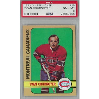 1972/73 O-Pee-Chee Hockey #29 Yvan Cournoyer PSA 8 (NM-MT) *3556 (Reed Buy)