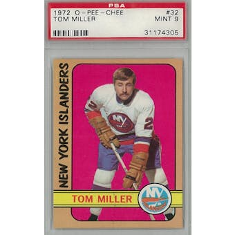 1972/73 O-Pee-Chee Hockey #32 Tom Miller PSA 9 (Mint) *4305 (Reed Buy)