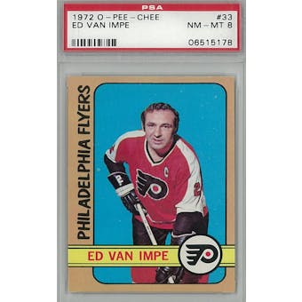 1972/73 O-Pee-Chee Hockey #33 Ed Van Impe PSA 8 (NM-MT) *5178 (Reed Buy)