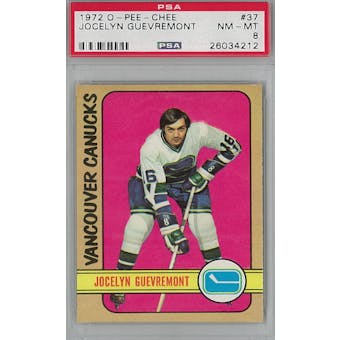 1972/73 O-Pee-Chee Hockey #37 Jocelyn Guevremont PSA 8 (NM-MT) *4212 (Reed Buy)