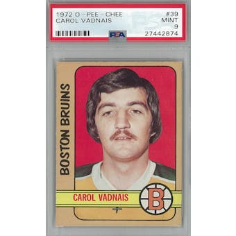 1972/73 O-Pee-Chee Hockey #39 Carol Vadnais PSA 9 (Mint) *2874 (Reed Buy)