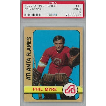 1972/73 O-Pee-Chee Hockey #43 Phil Myre RC PSA 9 (Mint) *0756 (Reed Buy)