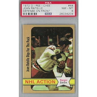 1972/73 O-Pee-Chee Hockey #48 Jean Ratelle PSA 8 (NM-MT) *4209 (Reed Buy)
