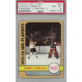 1972/73 O-Pee-Chee Hockey #54 Playoff Game #5 PSA 8 (NM-MT) *1232 (Reed Buy)