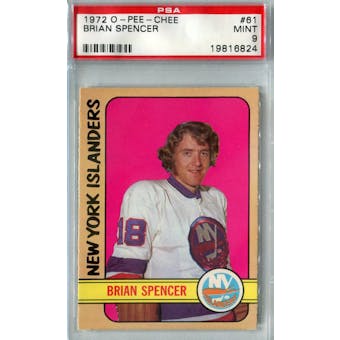 1972/73 O-Pee-Chee Hockey #61 Brian Spencer PSA 9 (Mint) *6824 (Reed Buy)