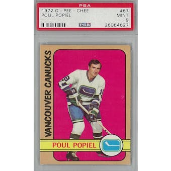 1972/73 O-Pee-Chee Hockey #67 Poul Popiel PSA 9 (Mint) *4627 (Reed Buy)