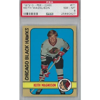 1972/73 O-Pee-Chee Hockey #71 Keith Magnuson PSA 8 (NM-MT) *0427 (Reed Buy)