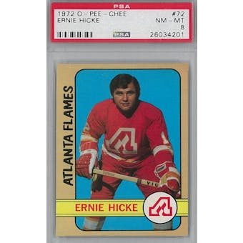 1972/73 O-Pee-Chee Hockey #72 Ernie Hicke PSA 8 (NM-MT) *4201 (Reed Buy)