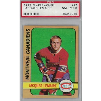 1972/73 O-Pee-Chee Hockey #77 Jacques Lemaire PSA 8 (NM-MT) *8015 (Reed Buy)