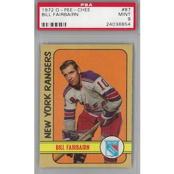 1972/73 O-Pee-Chee Hockey #87 Bill Fairbairn PSA 9 (Mint) *6854 (Reed Buy)