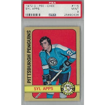 1972/73 O-Pee-Chee Hockey #115 Sly Apps PSA 9 (Mint) *0436 (Reed Buy)