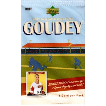 2007 Upper Deck Goudey Baseball Hobby Box Sport Royalty Topper Pack