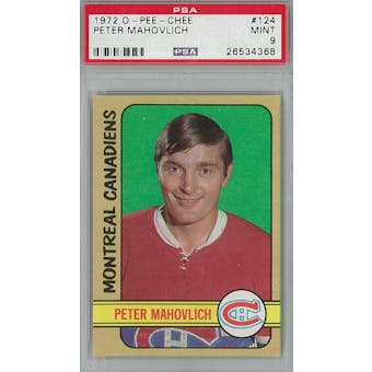 1972/73 O-Pee-Chee Hockey #124 Peter Mahovlich PSA 9 (Mint) *4368 (Reed Buy)