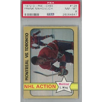 1972/73 O-Pee-Chee Hockey #128 Frank Mahovlich PSA 8 (NM-MT) *4647 (Reed Buy)