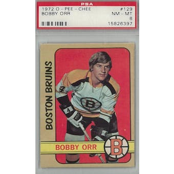 1972/73 O-Pee-Chee Hockey #129 Bobby Orr PSA 8 (NM-MT) *6397 (Reed Buy)
