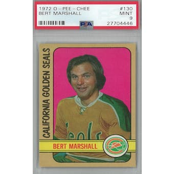 1972/73 O-Pee-Chee Hockey #130 Bert Marshall PSA 9 (Mint) *4446 (Reed Buy)