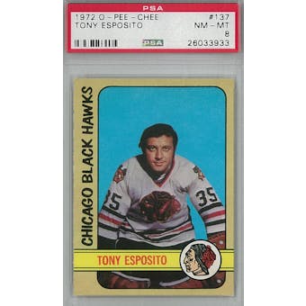 1972/73 O-Pee-Chee Hockey #137 Tony Esposito PSA 8 (NM-MT) *3933 (Reed Buy)