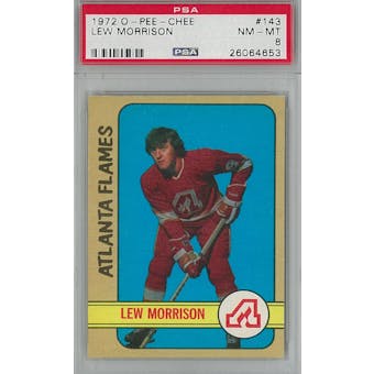 1972/73 O-Pee-Chee Hockey #143 Lew Morrison PSA 8 (NM-MT) *4653 (Reed Buy)