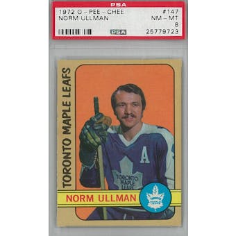 1972/73 O-Pee-Chee Hockey #147 Norm Ullman PSA 8 (NM-MT) *9723 (Reed Buy)
