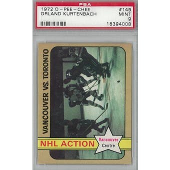1972/73 O-Pee-Chee Hockey #149 Orland Kurtenbach PSA 9 (Mint) *4008 (Reed Buy)