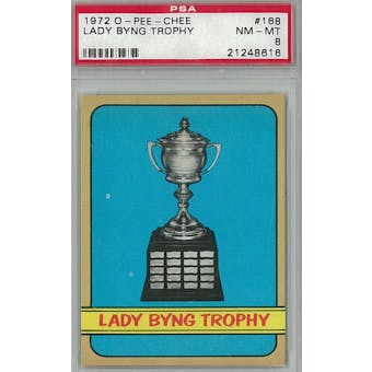 1972/73 O-Pee-Chee Hockey #168 Lady Byng Trophy Winners PSA 8 (NM-MT) *8616 (Reed Buy)