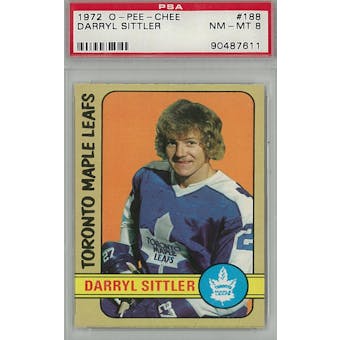 1972/73 O-Pee-Chee Hockey #188 Darryl Sittler PSA 8 (NM-MT) *7611 (Reed Buy)