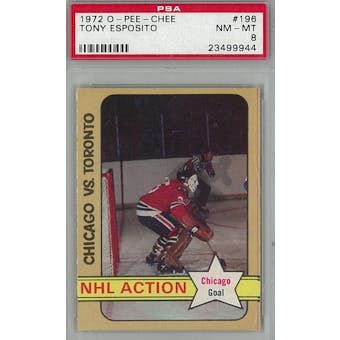 1972/73 O-Pee-Chee Hockey #196 Tony Esposito PSA 8 (NM-MT) *9944 (Reed Buy)