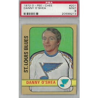 1972/73 O-Pee-Chee Hockey #201 Danny O'Shea PSA 9 (Mint) *9213 (Reed Buy)