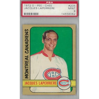 1972/73 O-Pee-Chee Hockey #205 Jacques Laperriere PSA 9 (Mint) *8062 (Reed Buy)