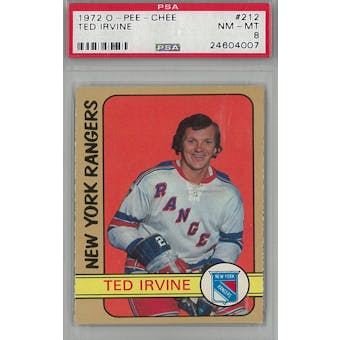 1972/73 O-Pee-Chee Hockey #212 Ted Irvine PSA 8 (NM-MT) *4007 (Reed Buy)