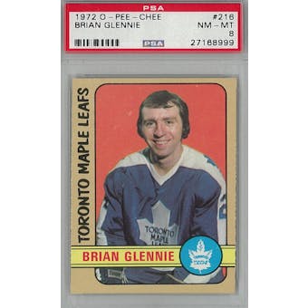 1972/73 O-Pee-Chee Hockey #216 Brian Glennie PSA 8 (NM-MT) *8999 (Reed Buy)