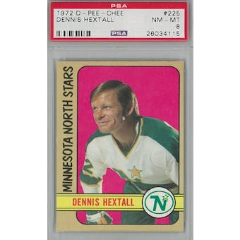 1972/73 O-Pee-Chee Hockey #225 Dennis Hextall PSA 8 (NM-MT) *4115 (Reed Buy)