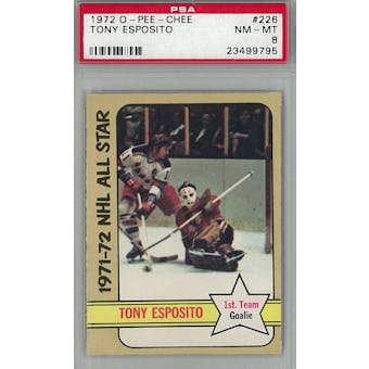 1972/73 O-Pee-Chee Hockey #226 Tony Esposito PSA 8 (NM-MT) *9795 (Reed Buy)