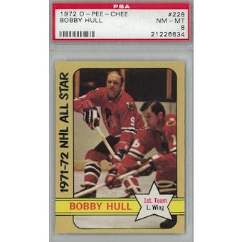 1972/73 O-Pee-Chee Hockey #228 Bobby Hull PSA 8 (NM-MT) *6634 (Reed Buy)